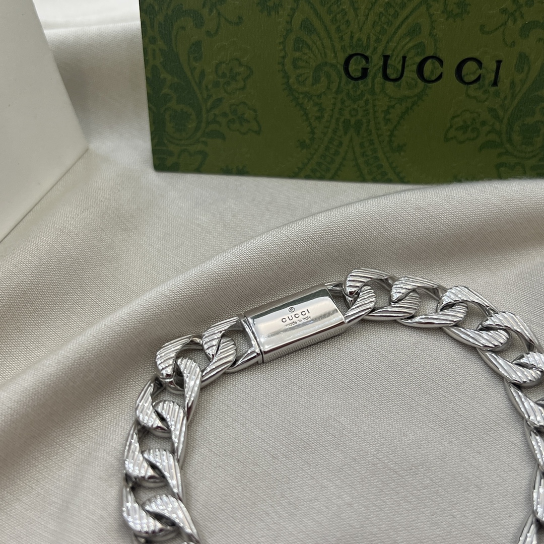 【国内発送/直営店】グッチ GUCCI SV925 シルバー 喜平 ブレスレット ヴィンテージ アクセサリー 17 メンズ
