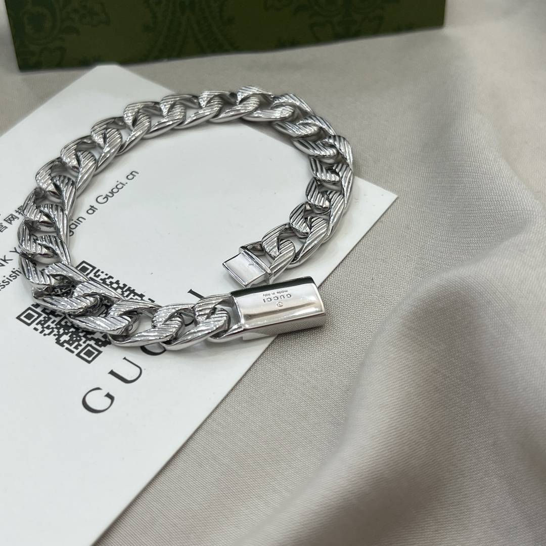 【国内発送/直営店】グッチ GUCCI SV925 シルバー 喜平 ブレスレット ヴィンテージ アクセサリー 17 メンズ