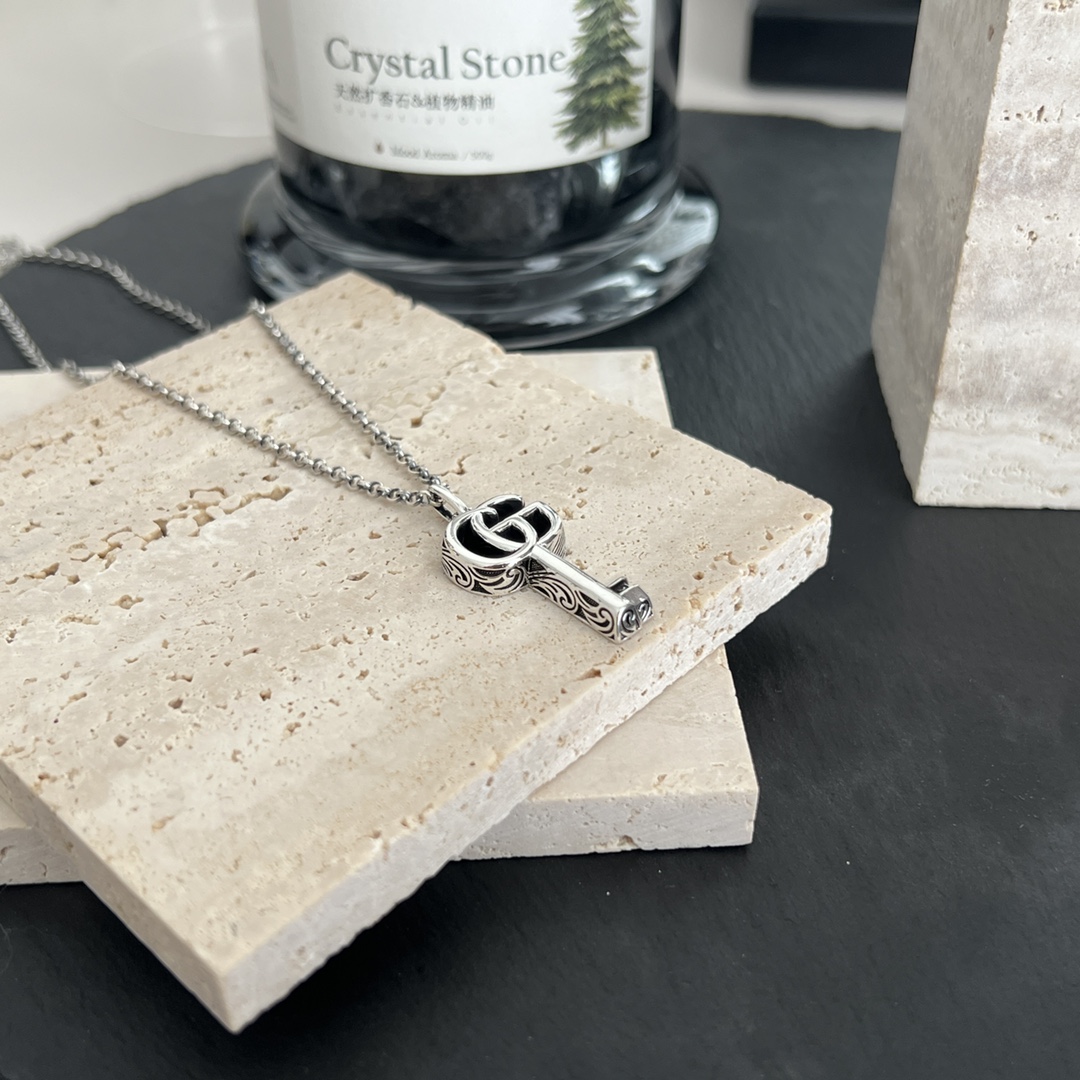 【国内発送/直営店】GUCCI グッチ SV925 ダブルG キー 627757 ネックレス シルバー925 レディース