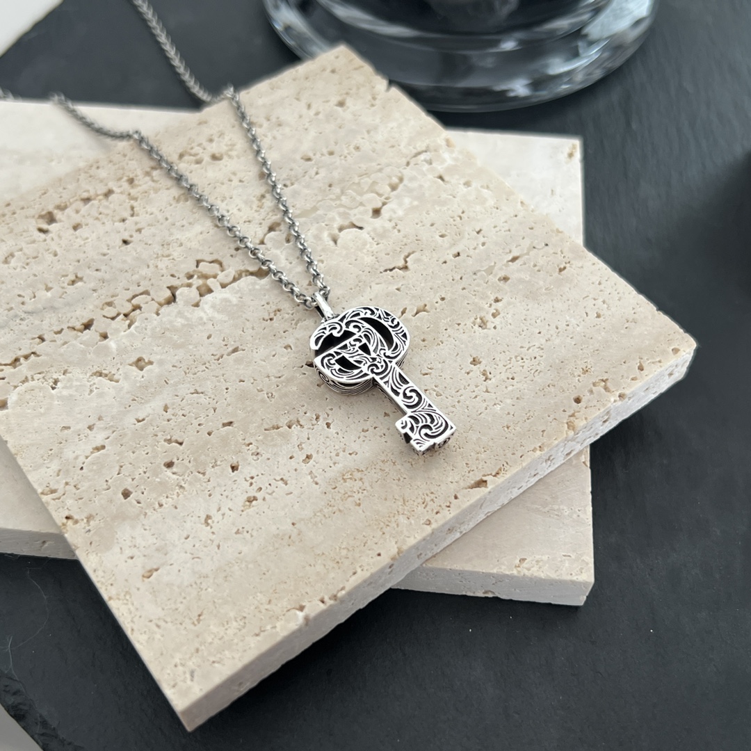 【国内発送/直営店】GUCCI グッチ SV925 ダブルG キー 627757 ネックレス シルバー925 レディース