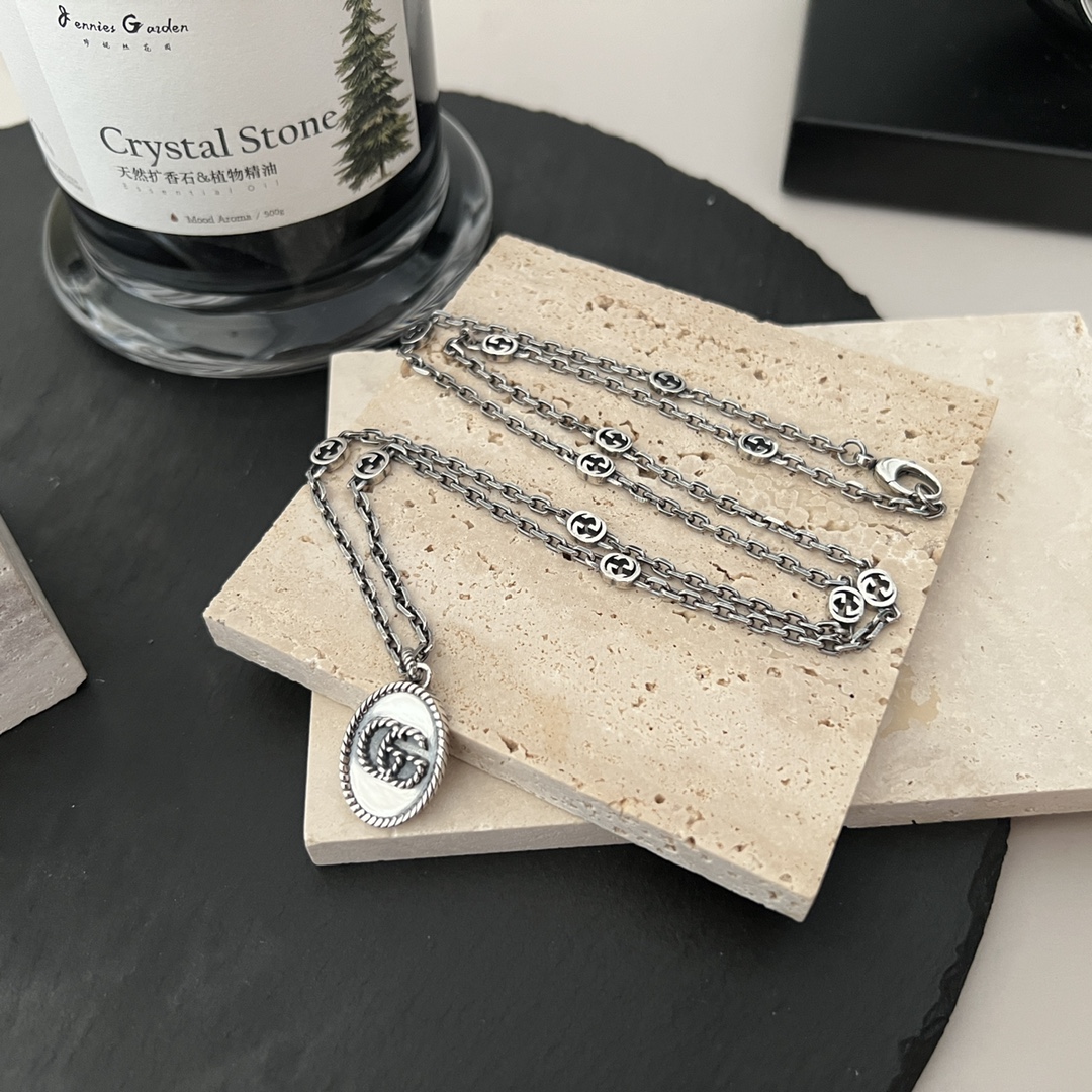 【国内発送/直営店】GUCCI グッチ ネックレス ダブルG ペンダント シルバー レディース メンズ