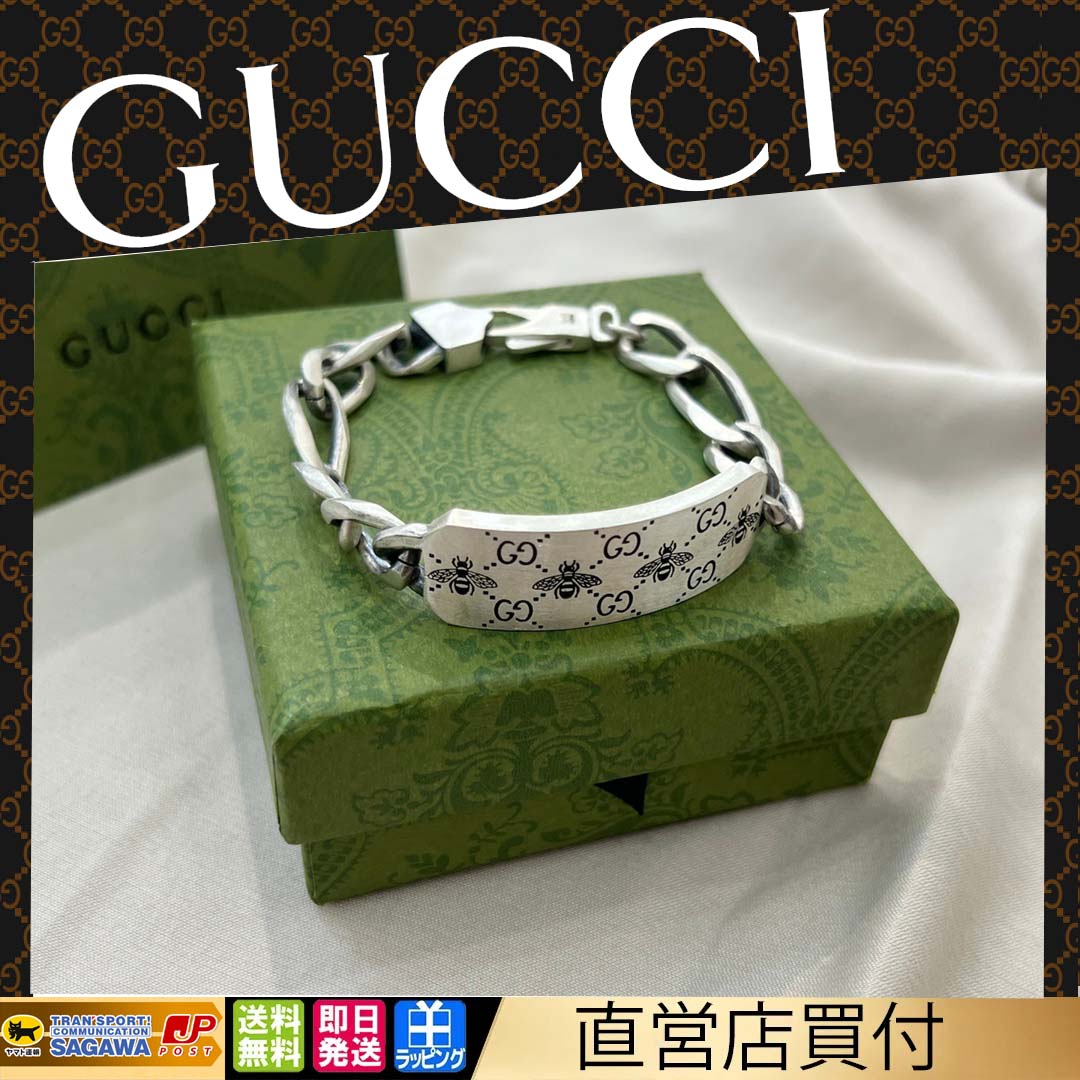 【国内発送/直営店】GUCCI グッチ GG＆ビー（ハチ） エングレービング ブレスレット