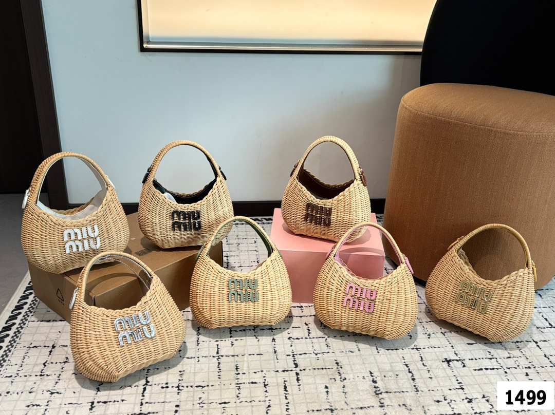 【2025限定】MIUMIU ミュウ ワンダー ウィッカー ハンドバッグ