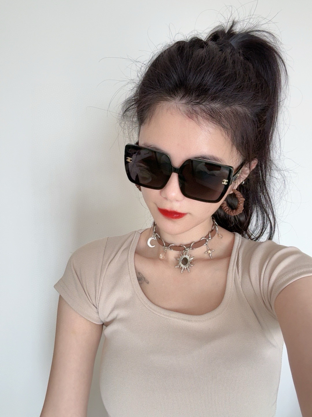 【Chanel】シャネル ビッグフレーム 偏光サングラス UVカット CH1130