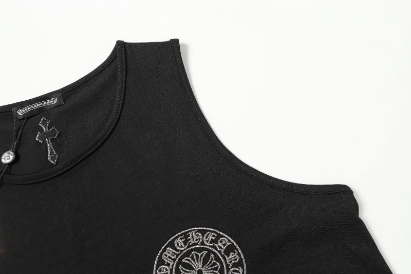 クロムハーツ/Chrome Heartノースリーブシャツ ブラック 綿100% CH0193