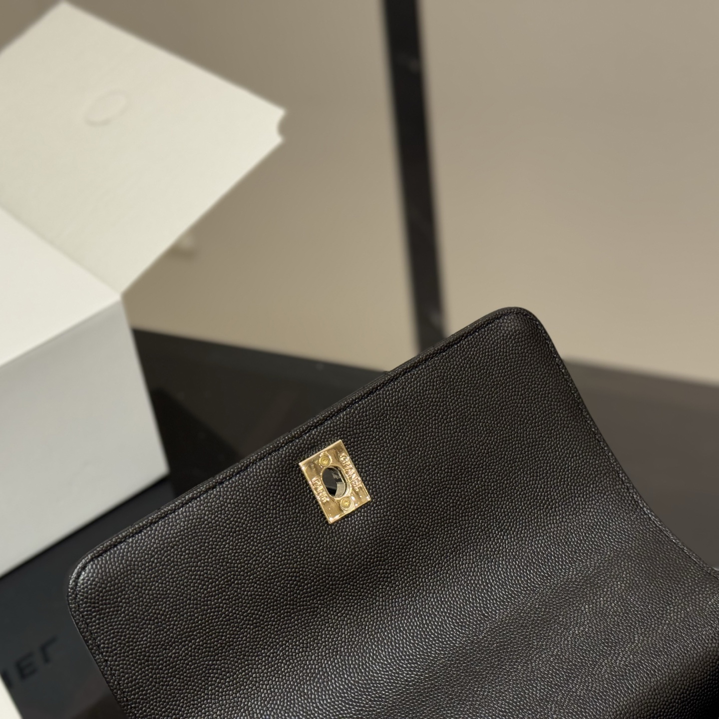 希少 CHANEL/シャネル ココハンドル バッグ チェーン キャビア 24cm