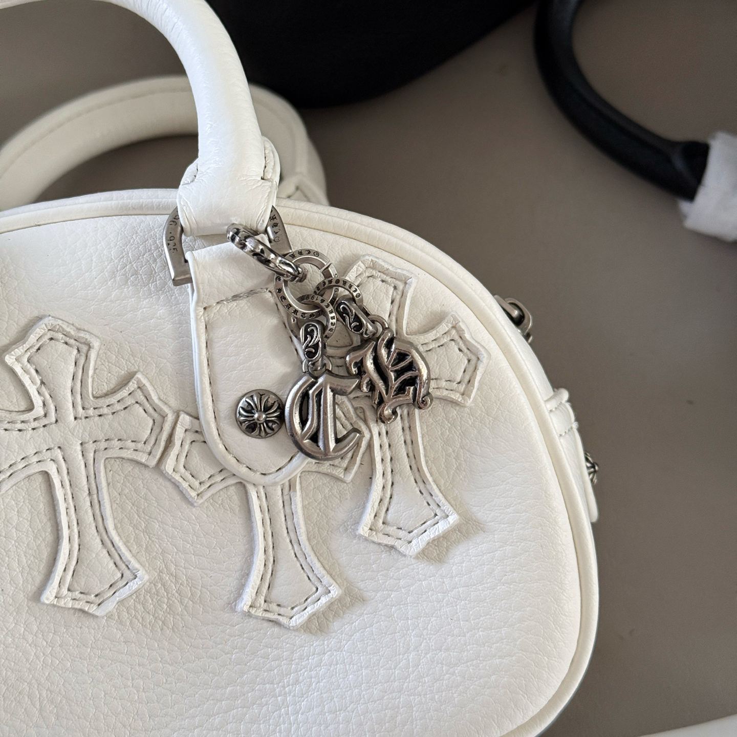 CHROME HEARTS クロムハーツ ロジウム加工 タイニー ジムバッグ セメタリークロスパッチ CHチャーム