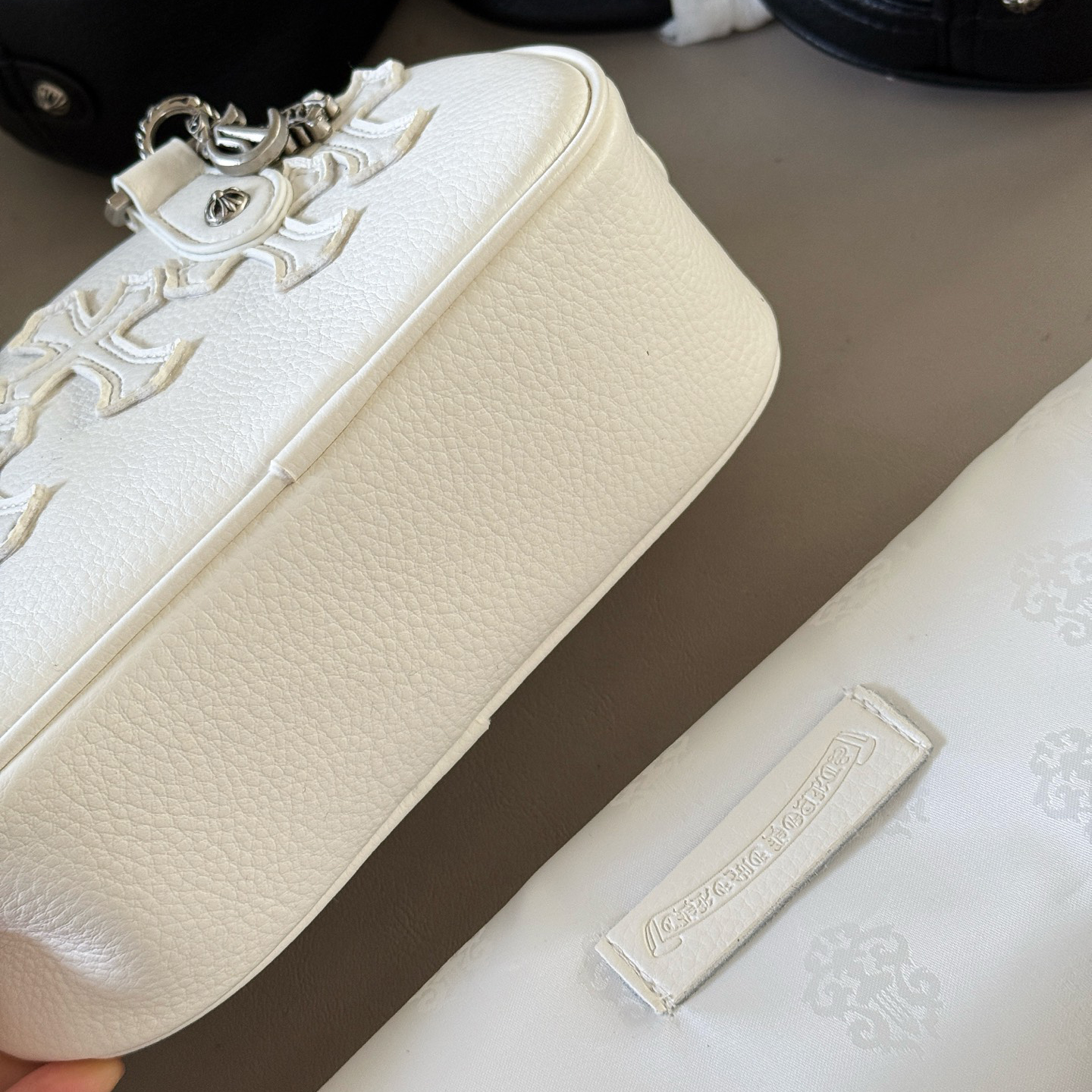 CHROME HEARTS クロムハーツ ロジウム加工 タイニー ジムバッグ セメタリークロスパッチ CHチャーム