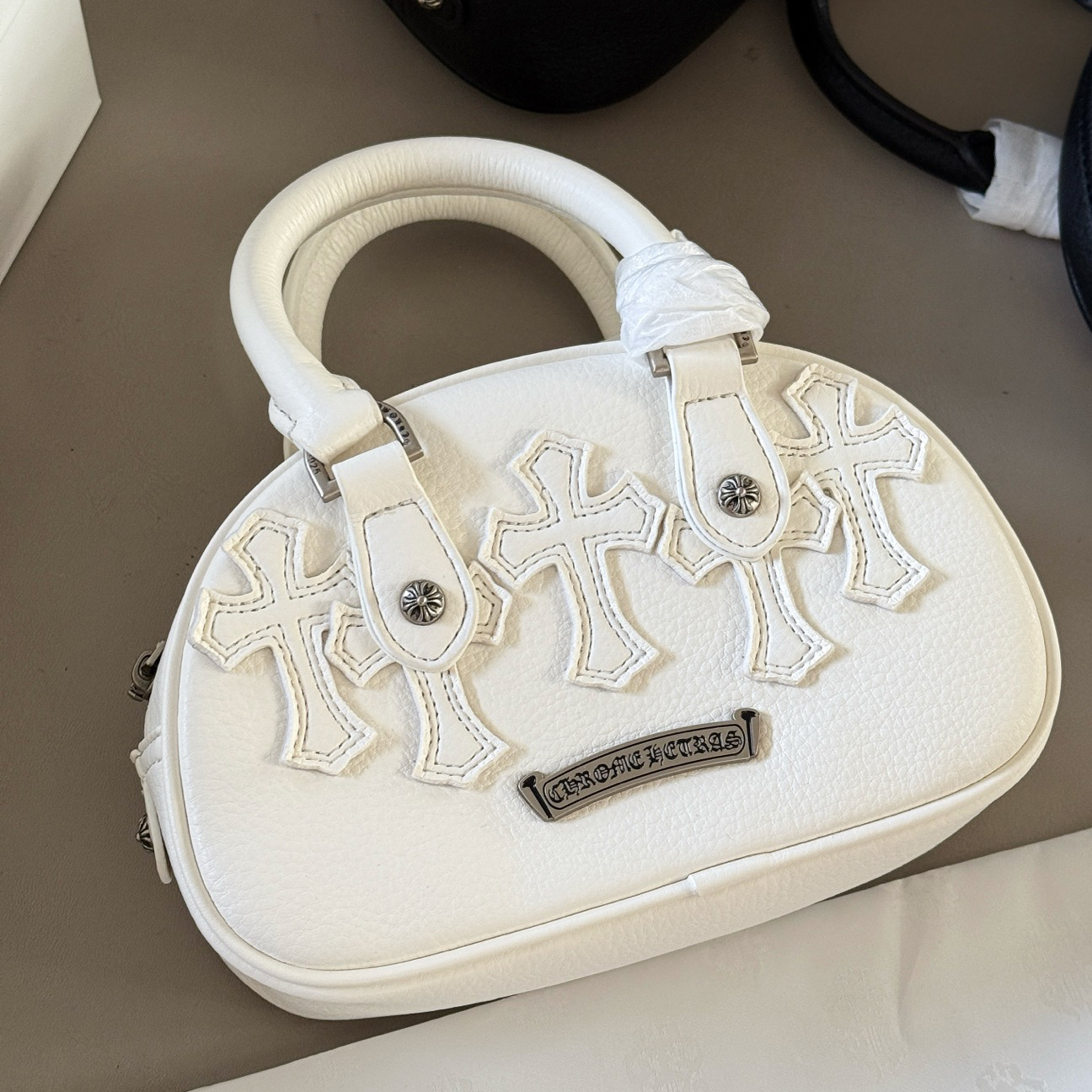 CHROME HEARTS クロムハーツ ロジウム加工 タイニー ジムバッグ セメタリークロスパッチ CHチャーム