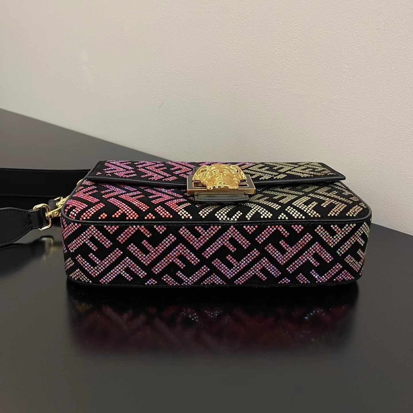 Fendi x Versace leather Baguette bag