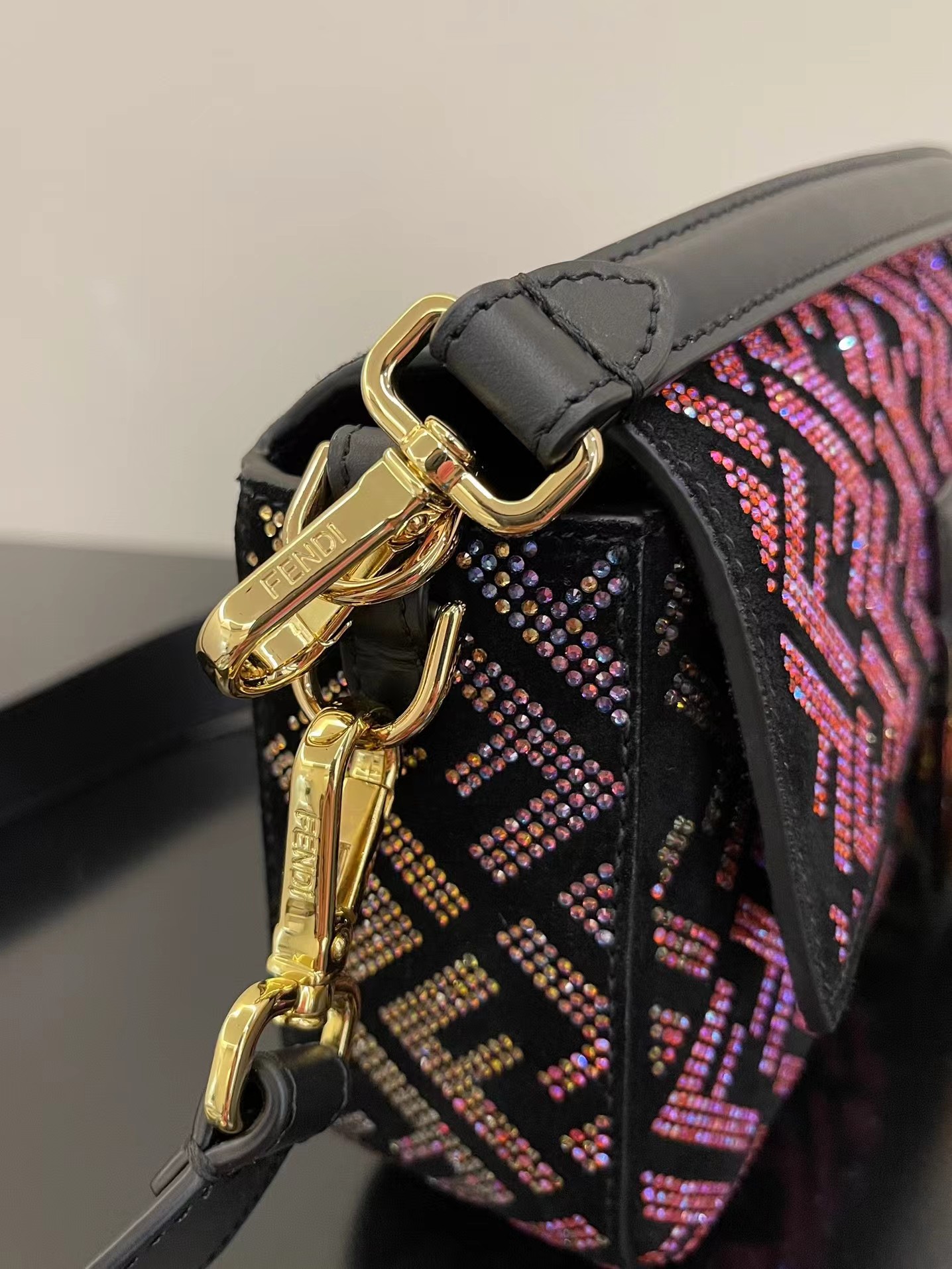 Fendi x Versace leather Baguette bag
