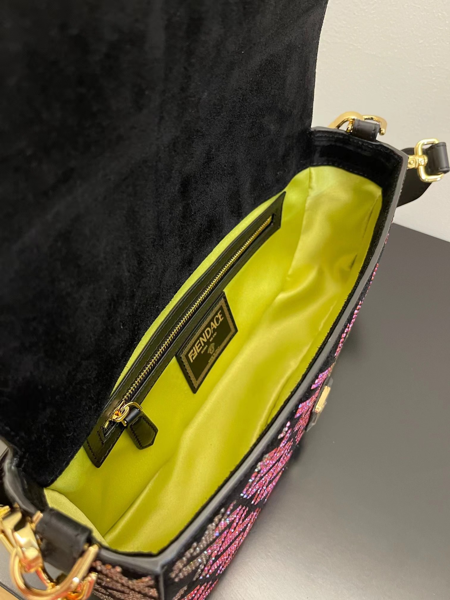 Fendi x Versace leather Baguette bag