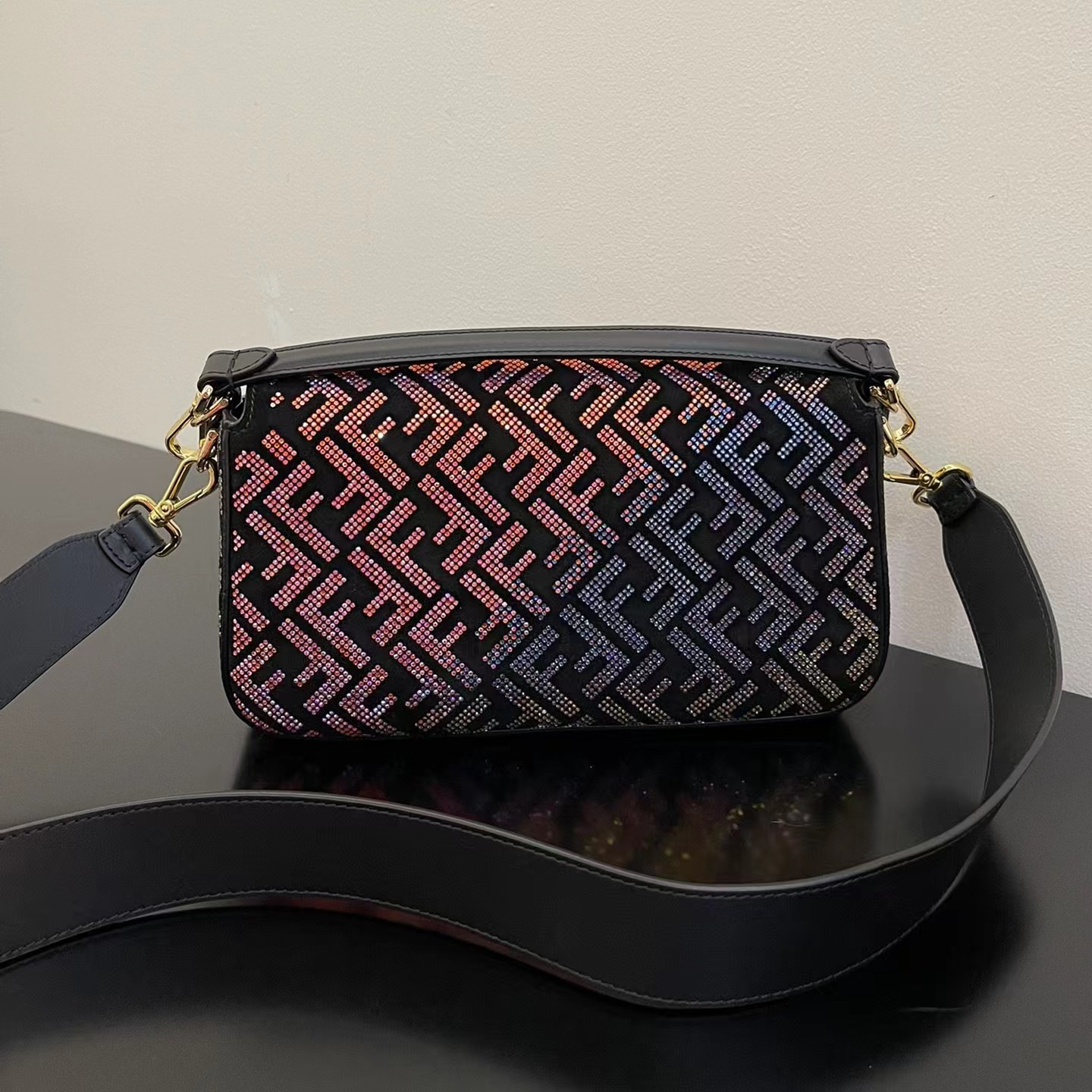 Fendi x Versace leather Baguette bag