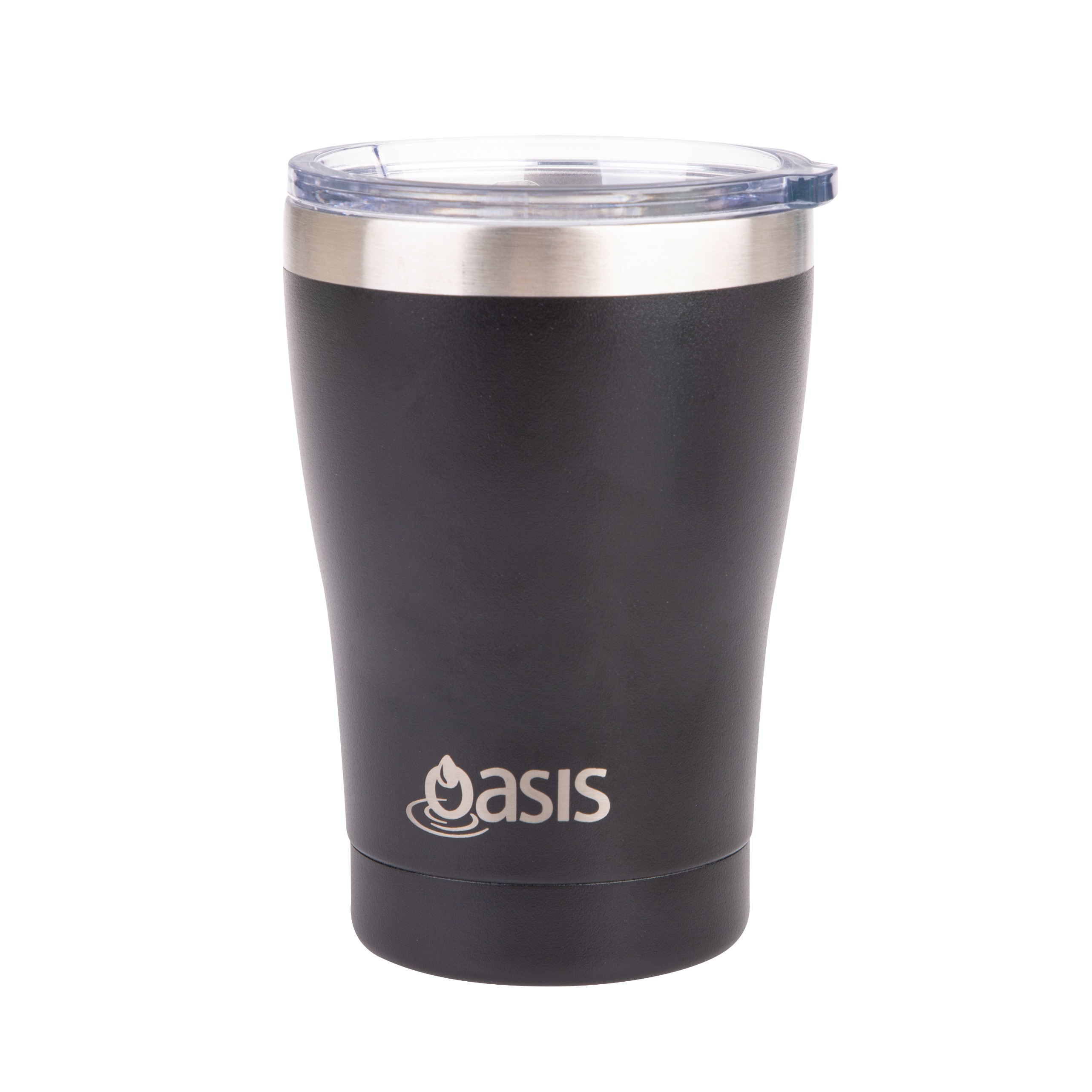 Oasis Stainless Steel Double Wall Insulated Travel Mug 350ml Black