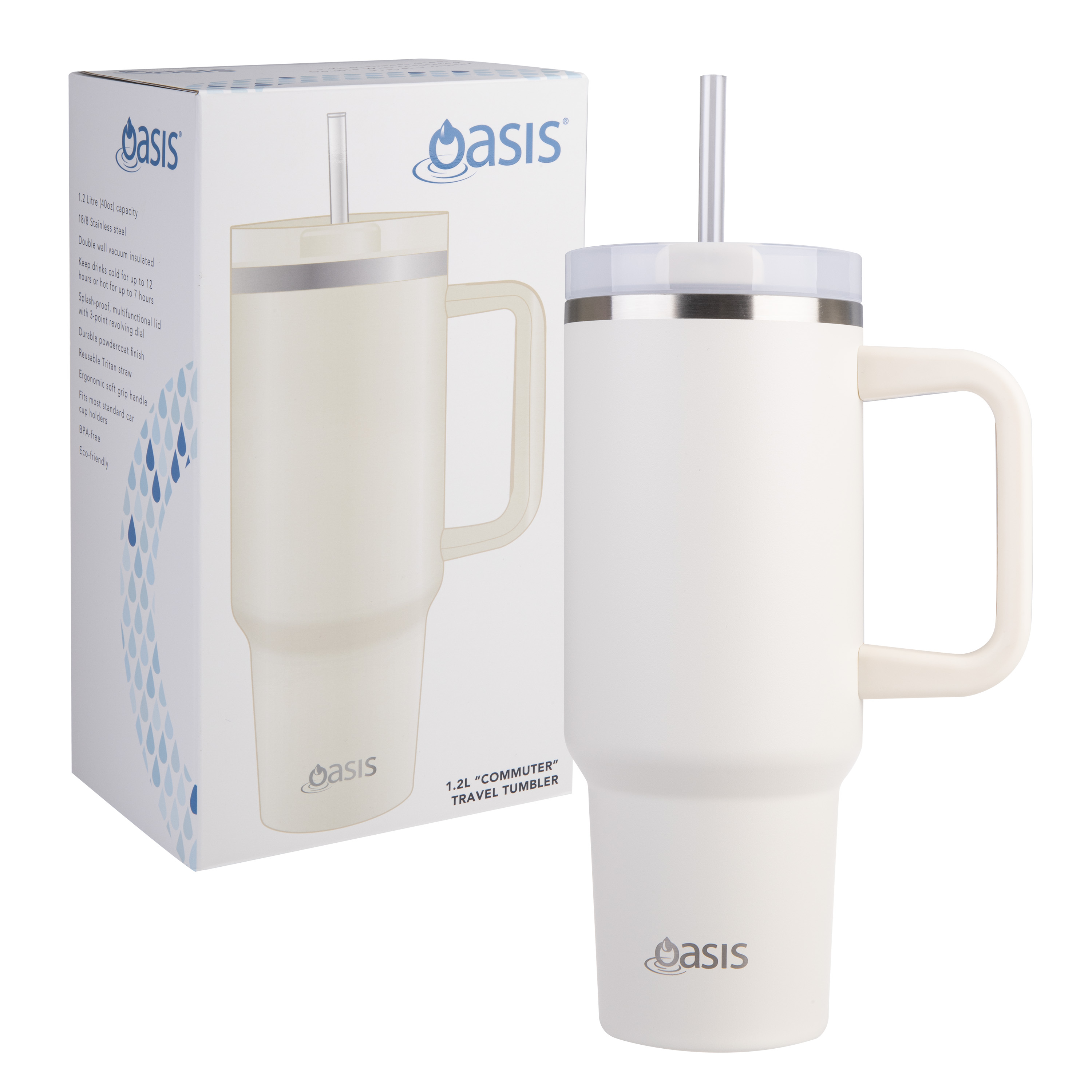 Oasis Stainless Steel Insulated Commuter Travel Tumbler Alabaster