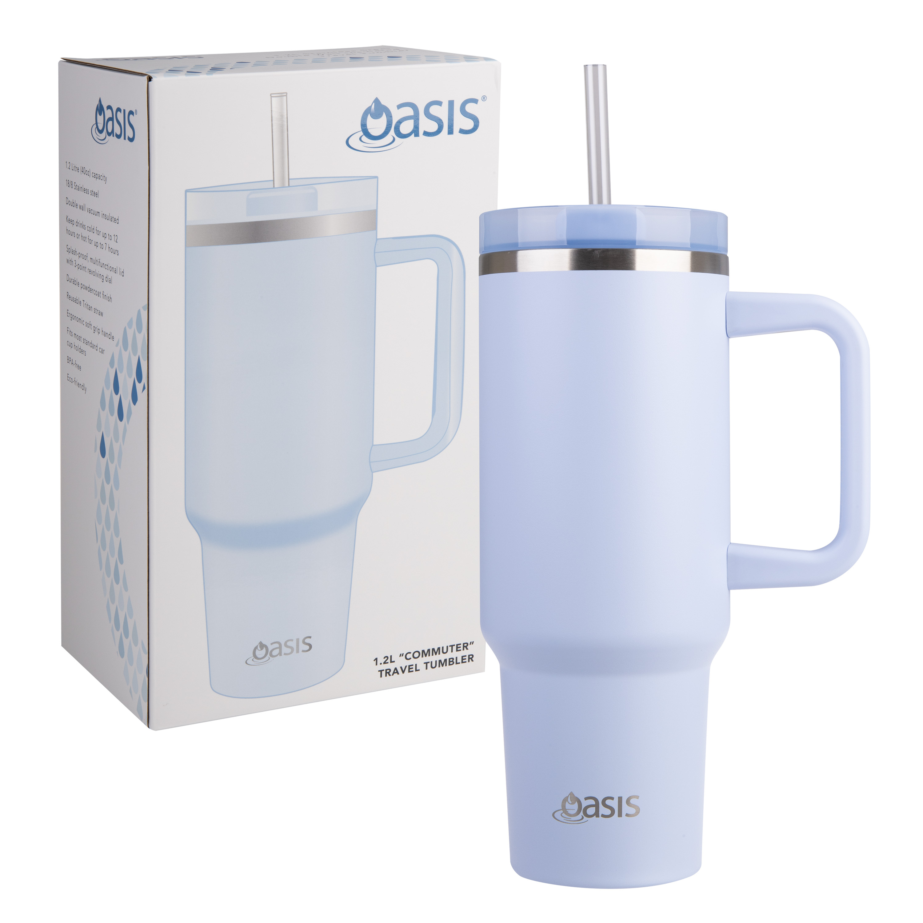 Oasis Stainless Steel Insulated Commuter Travel Tumbler Periwinikle