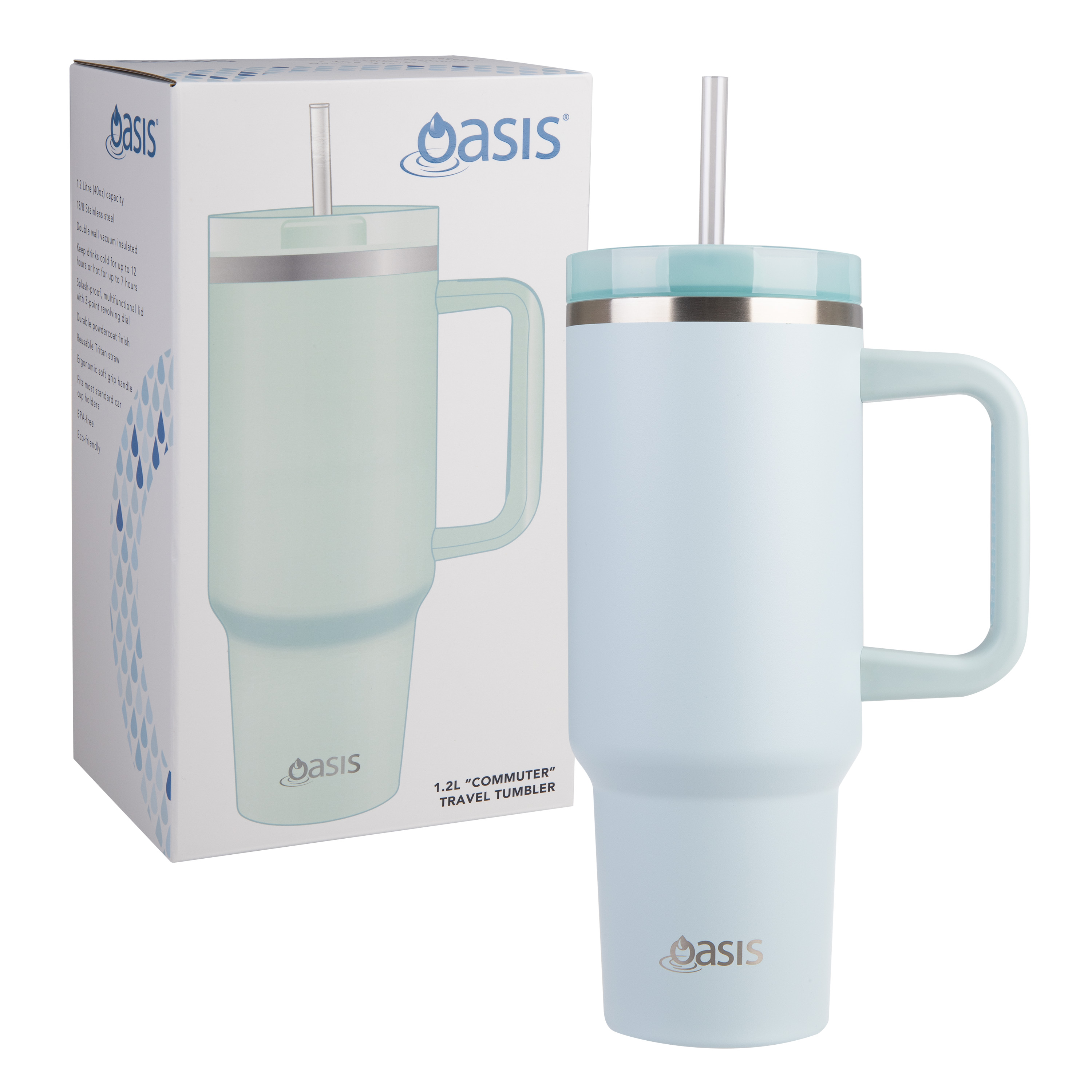 Oasis Stainless Steel Insulated Commuter Travel Tumbler Sea Mist