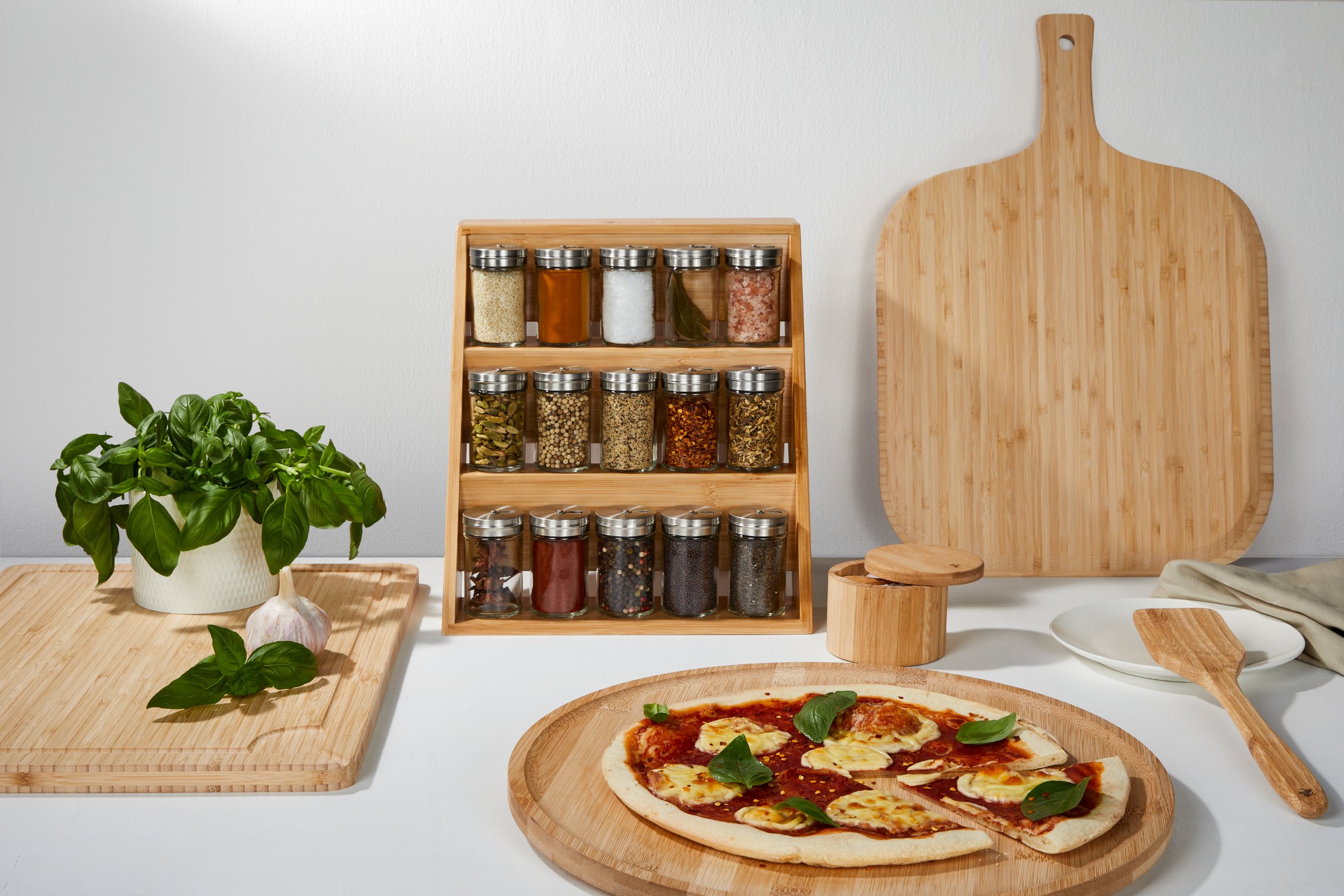 Buy Maxwell & Williams Evergreen Bamboo Spice Rack 16pc Set Gift Boxed