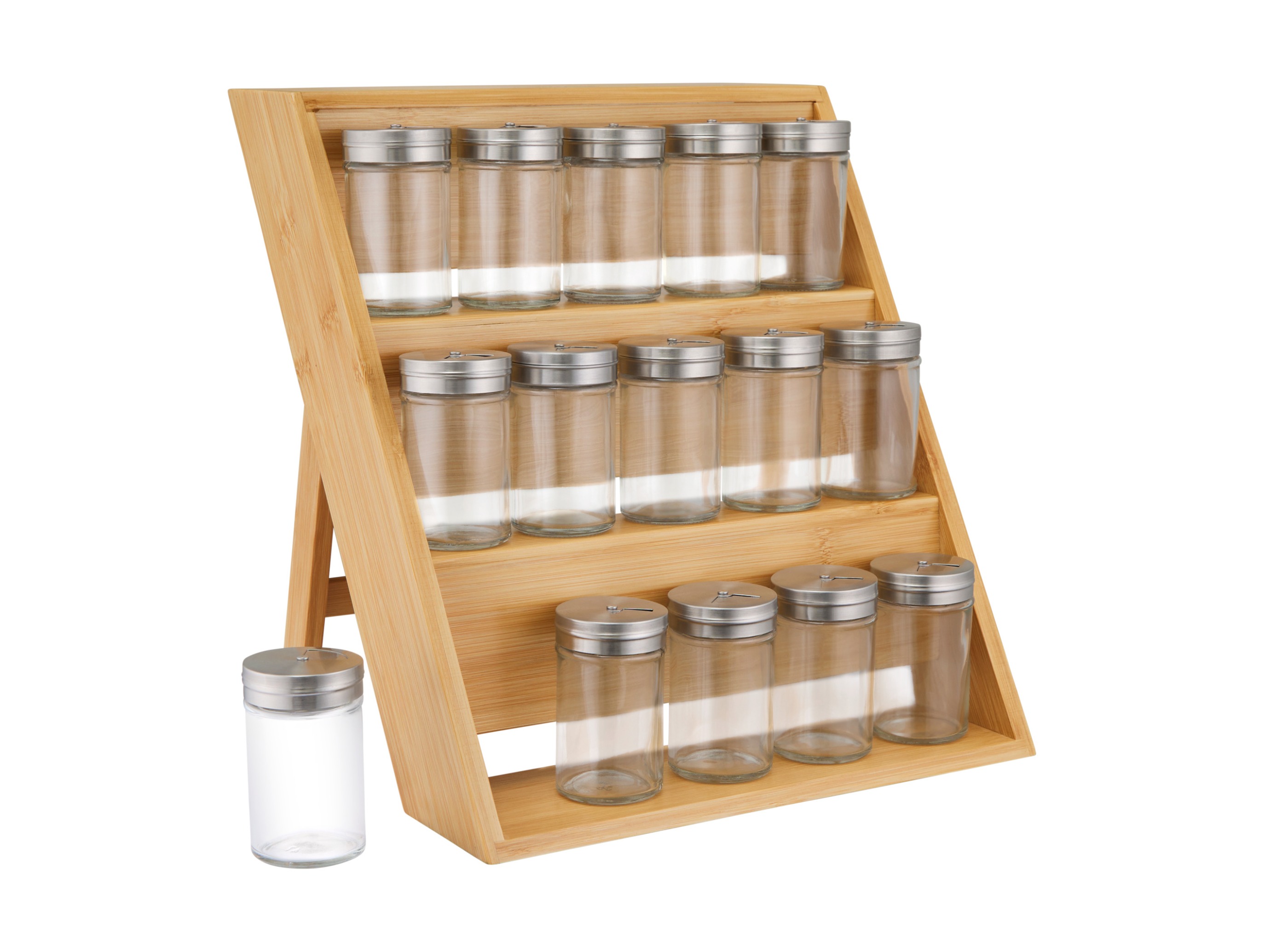 Maxwell & Williams Evergreen Bamboo Spice Rack 16pc Set Gift Boxed