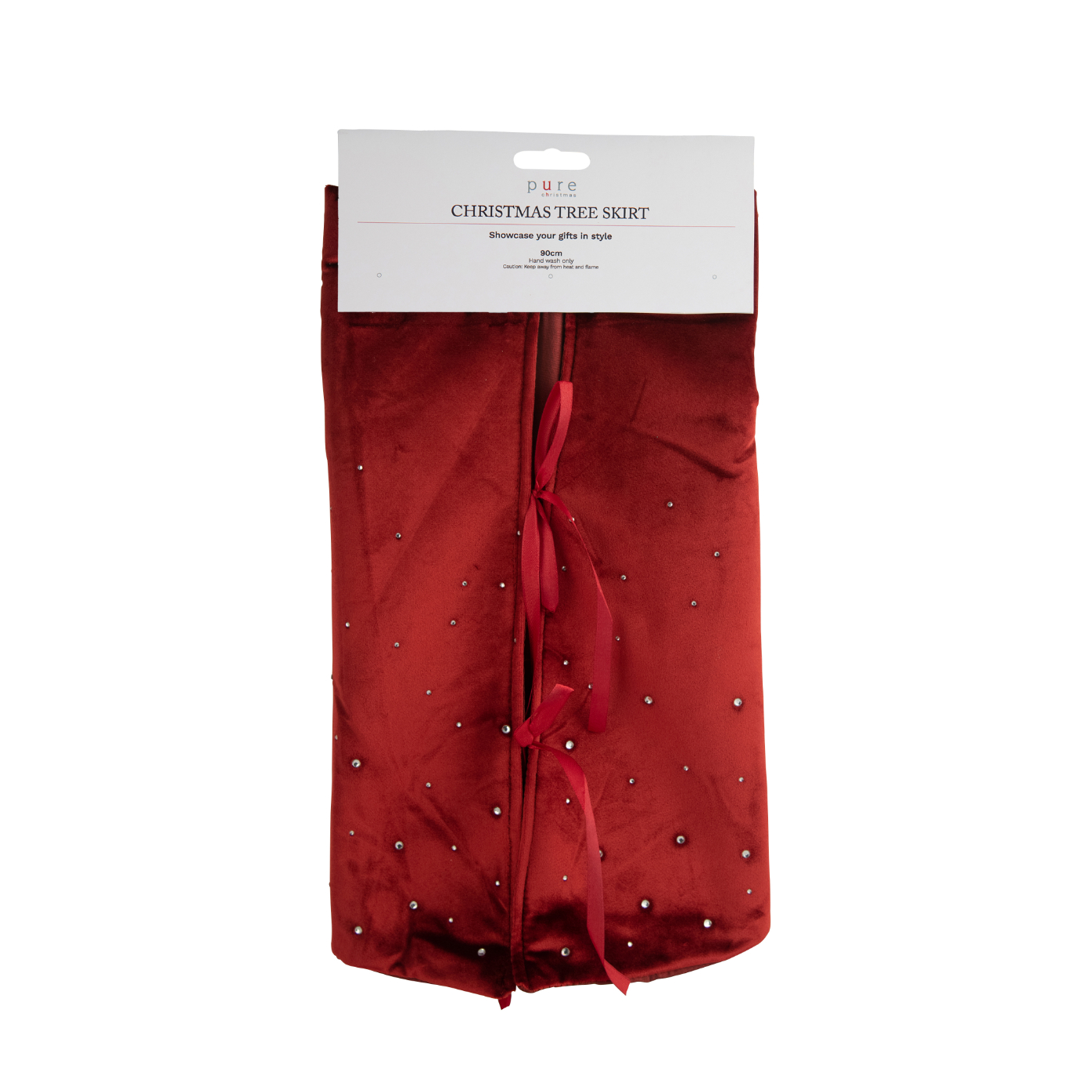 Velvet Diamonte 90cm Tree Skirt Red