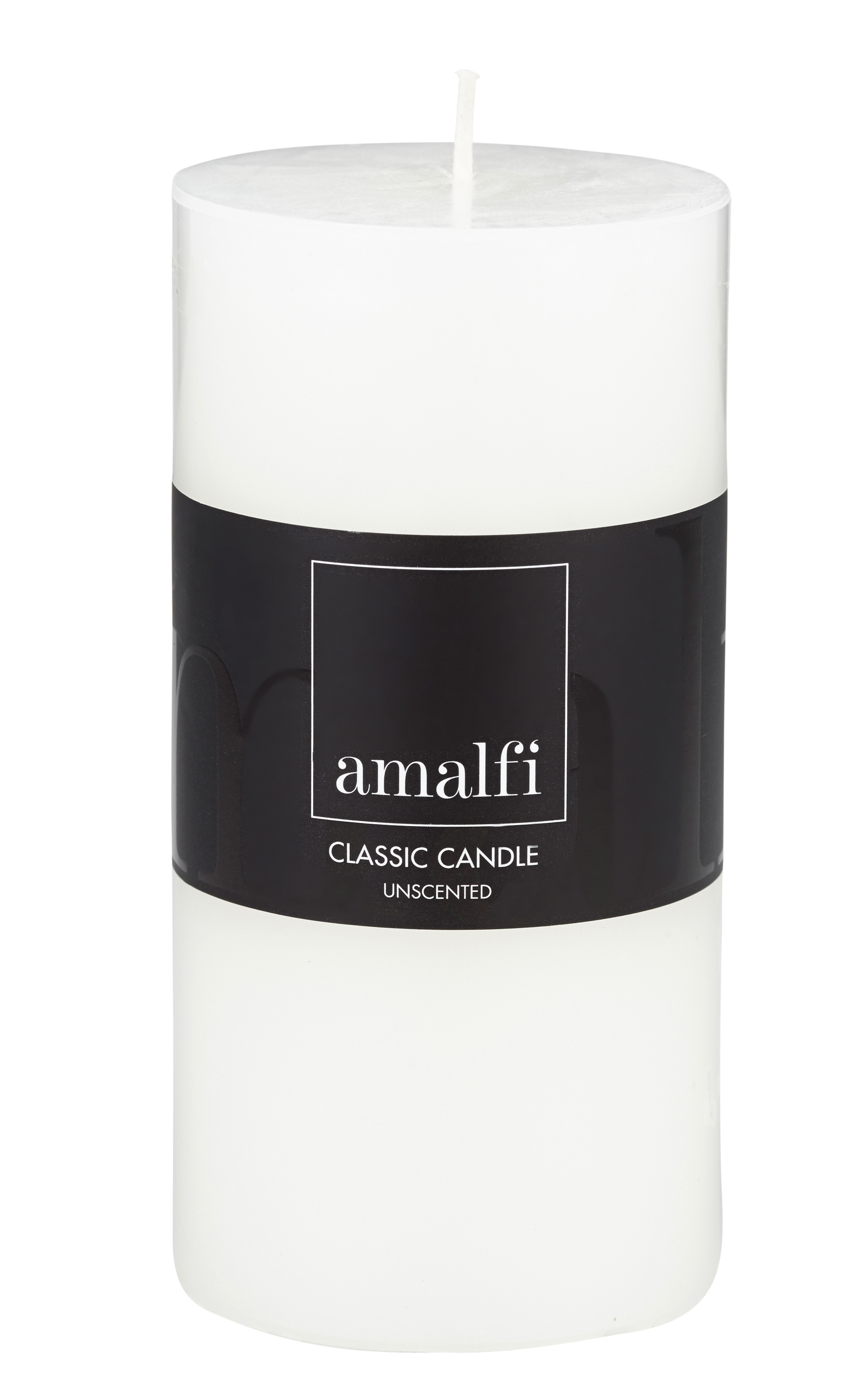 Amalfi Classic Unscented Pillar Candle White 7 x 7 x 15cm