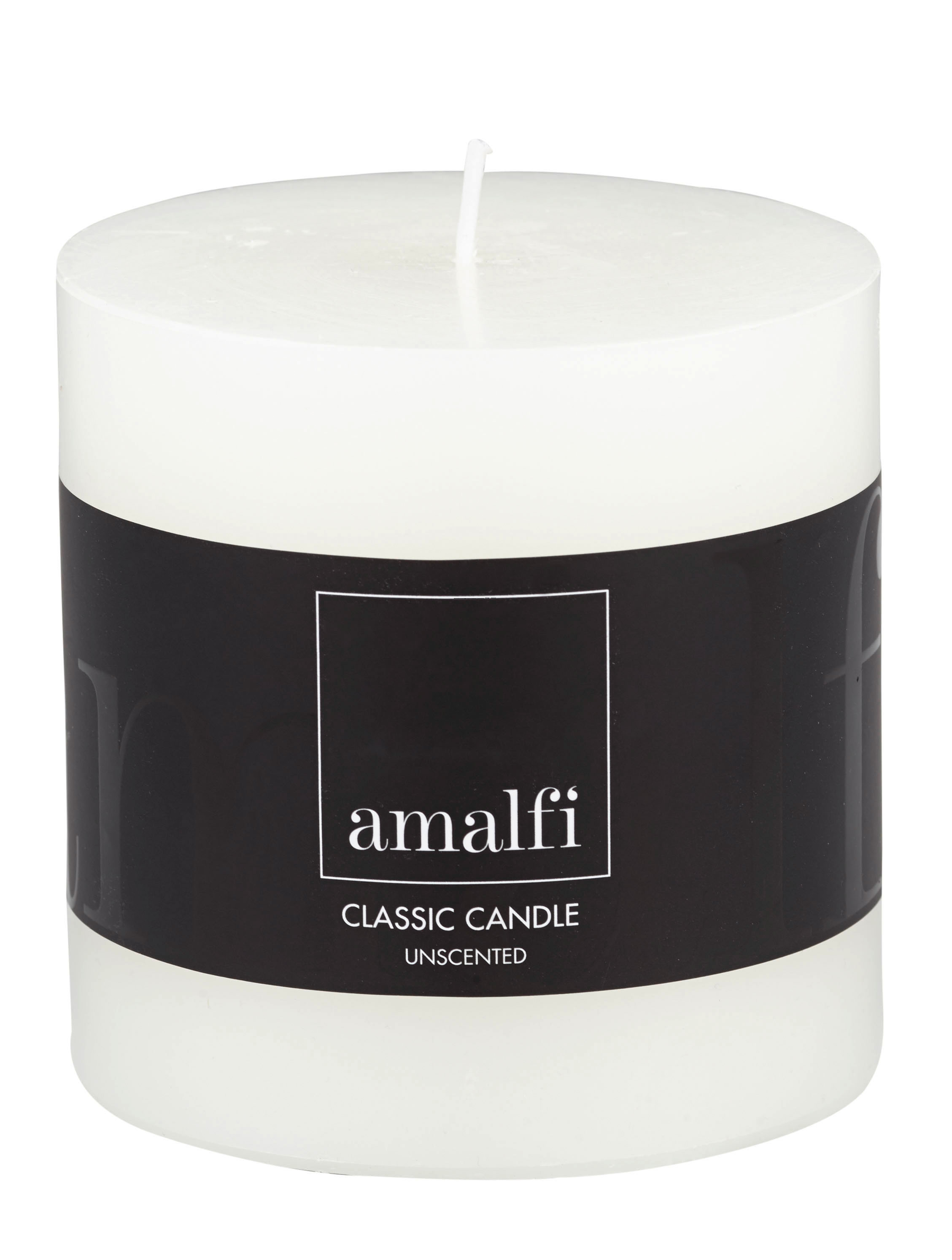 Amalfi Classic Unscented Pillar Candle White 7x7x7cm