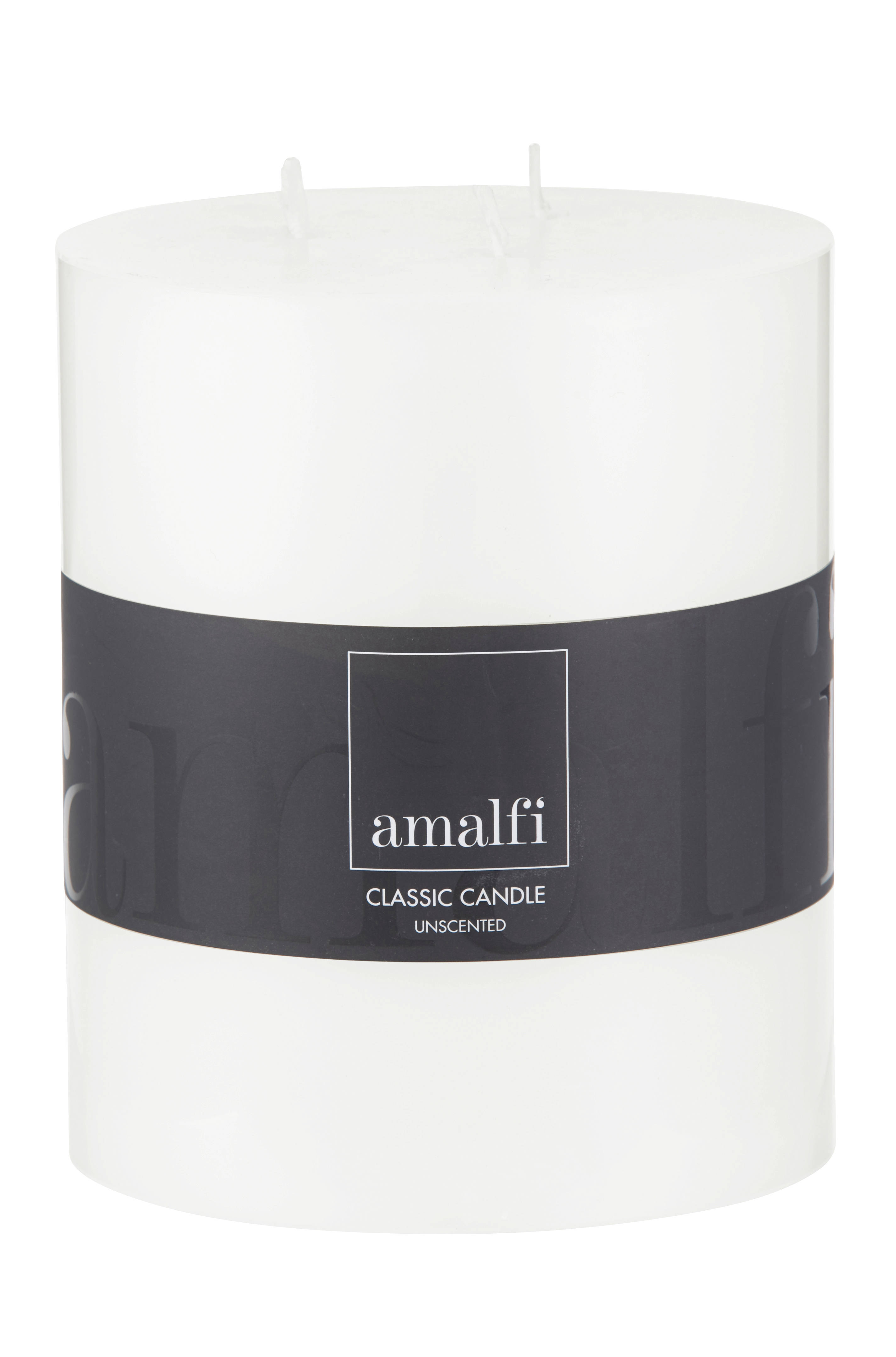 Amalfi Classic Unscented Wide 3 Wick Pillar Candle White 15x12x15cm