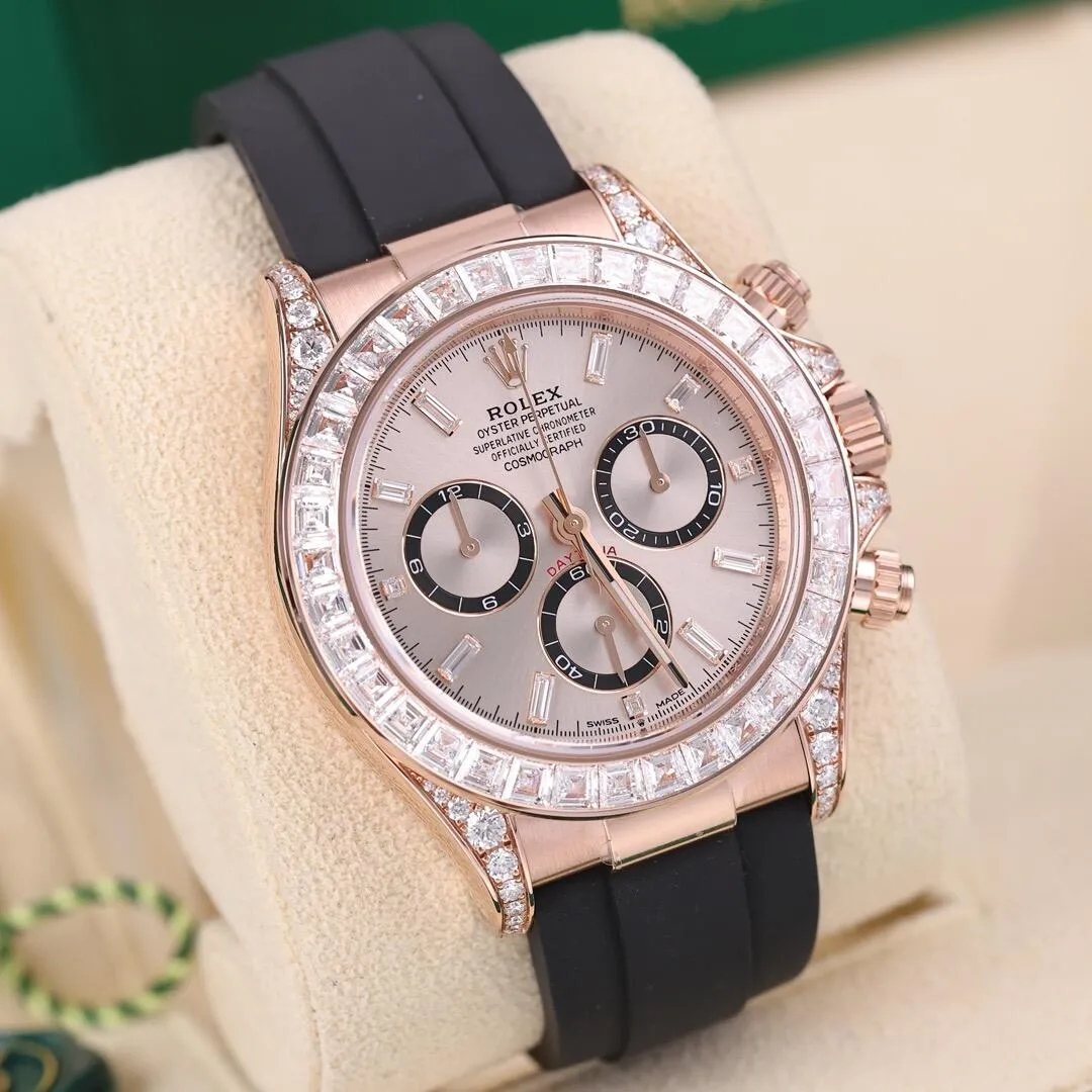 コスモグラフ デイトナ | オイスター、40 mm、エバーローズゴールド、ダイヤモンド リファレンス 126535TBR
