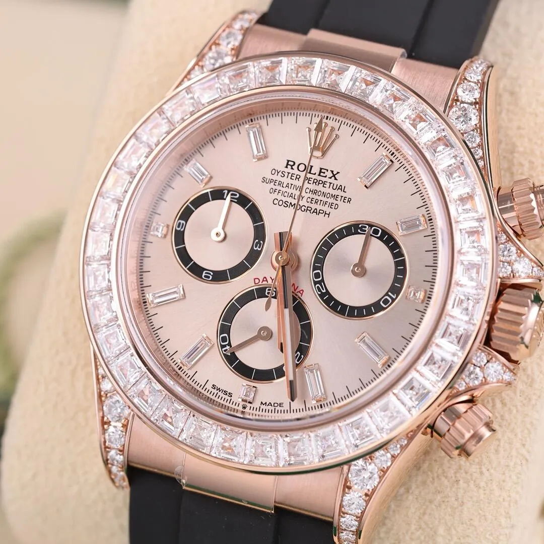 コスモグラフ デイトナ | オイスター、40 mm、エバーローズゴールド、ダイヤモンド リファレンス 126535TBR