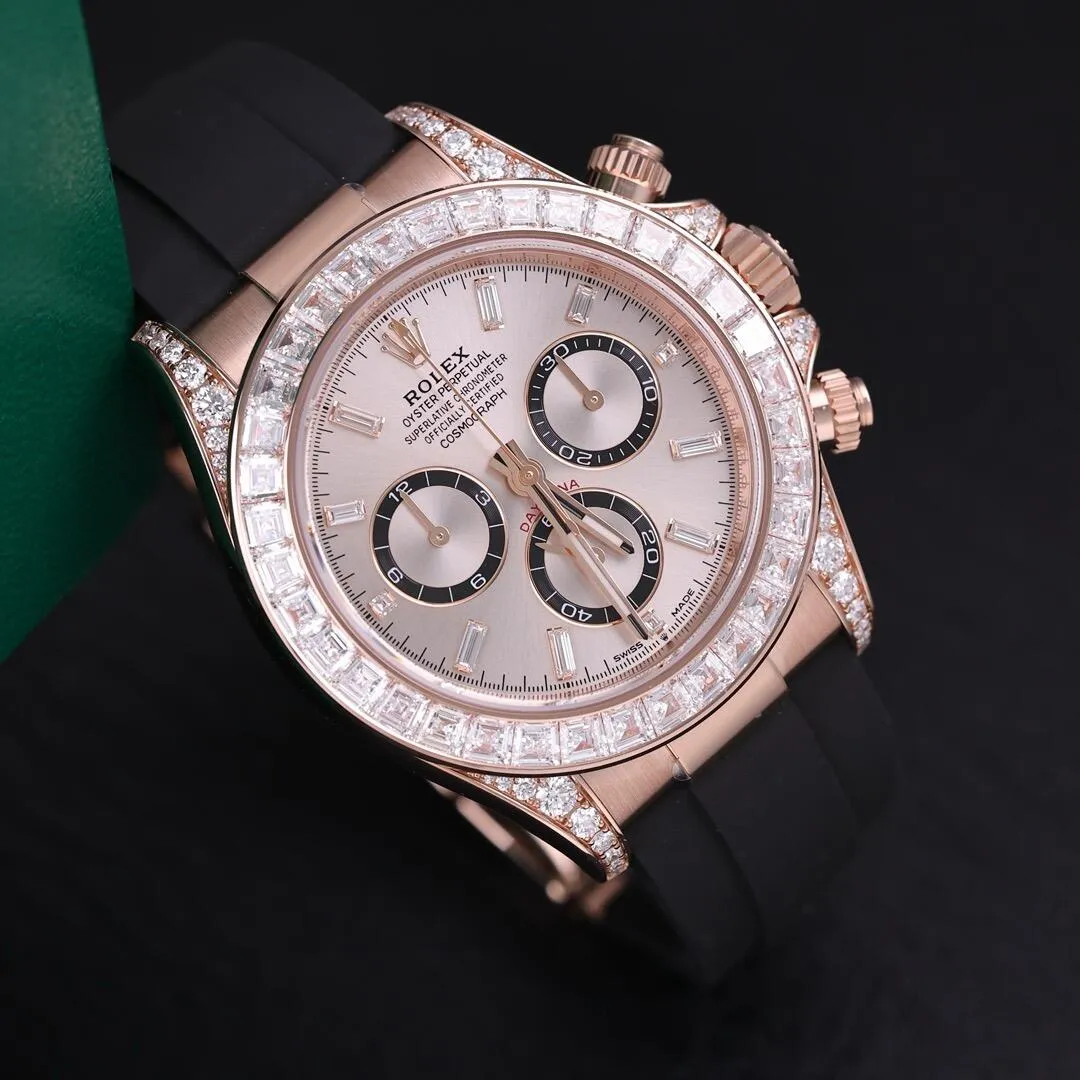 コスモグラフ デイトナ | オイスター、40 mm、エバーローズゴールド、ダイヤモンド リファレンス 126535TBR