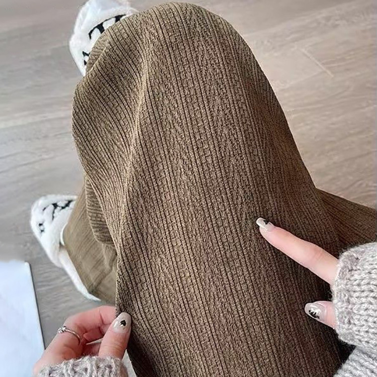 休閒高腰顯瘦麥穗紋理直筒垂感闊腿褲(5色)