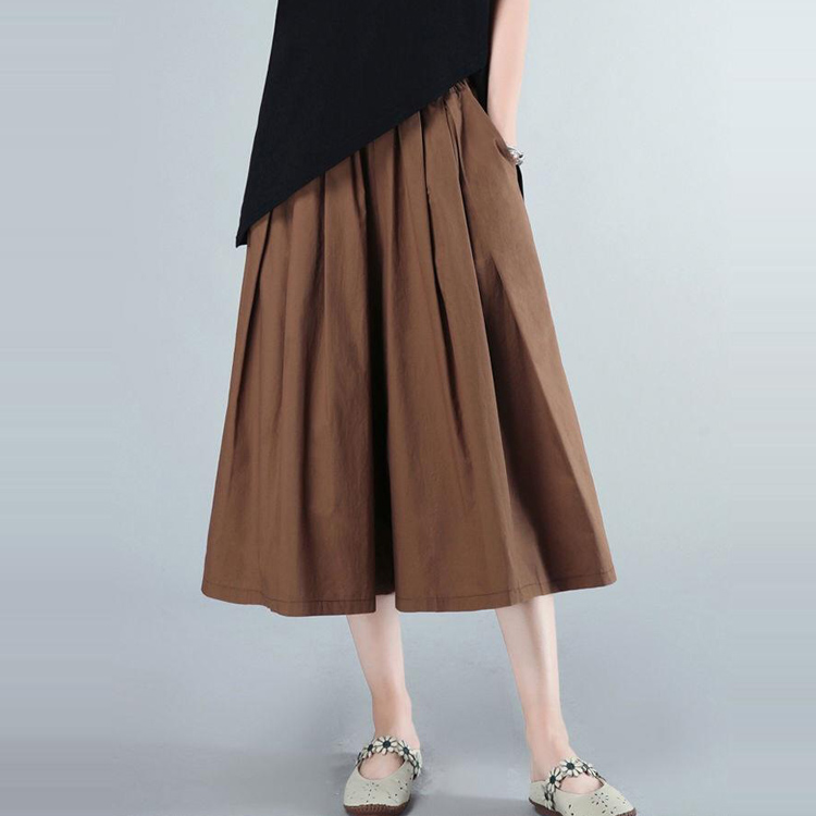 日式舒適棉麻寬鬆裙褲（3色）