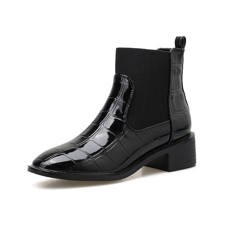 百搭時尚氣質粗跟及踝短靴