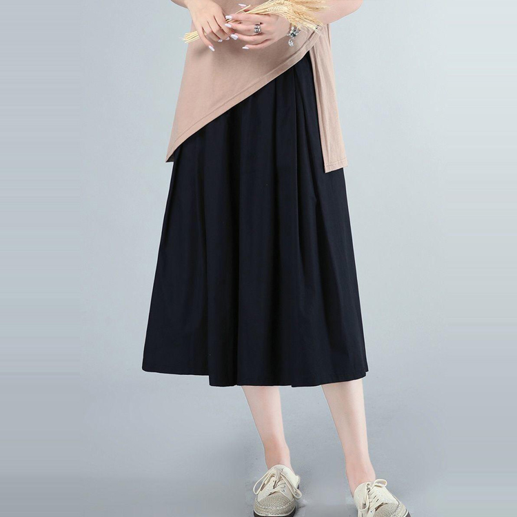 日式舒適棉麻寬鬆裙褲（3色）