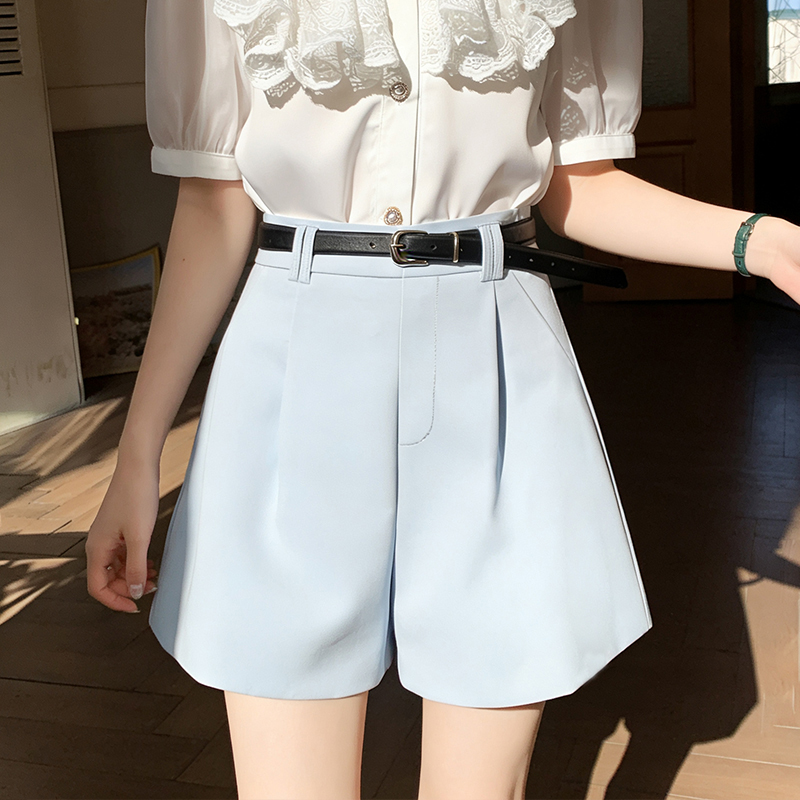 百搭高腰A字阔腿短褲(5色)