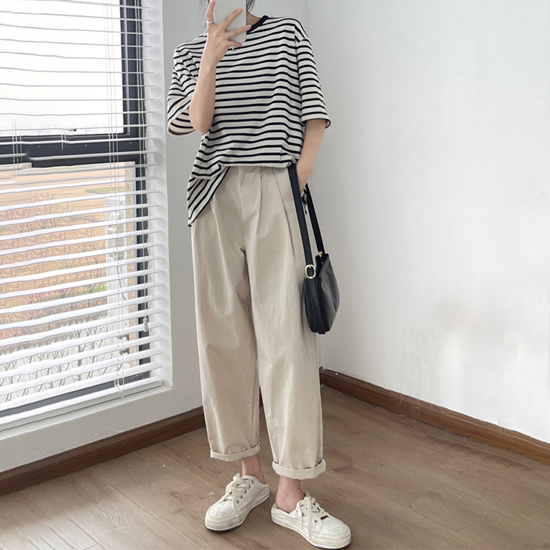 寬鬆闊腿工裝蘿蔔老爹褲(2色)