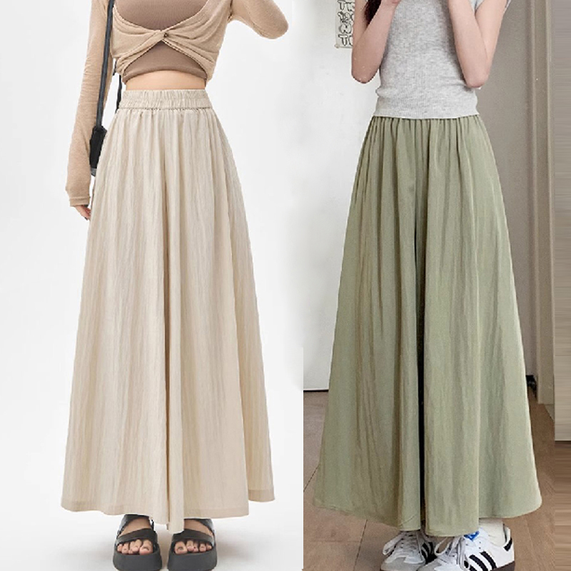 韓系棉麻高腰A字褶皺裙褲(6色)