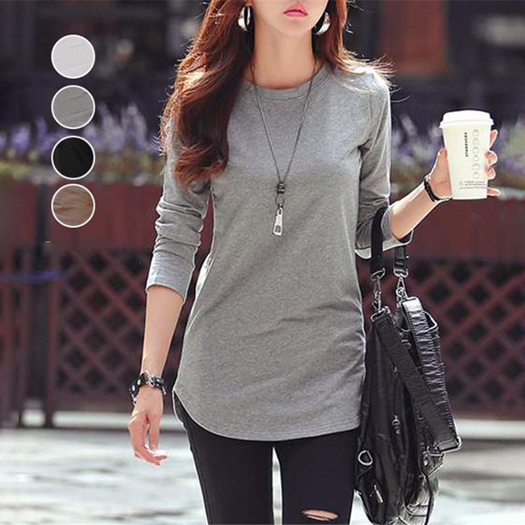 韓繫舒適 圓領長袖T恤(4色)