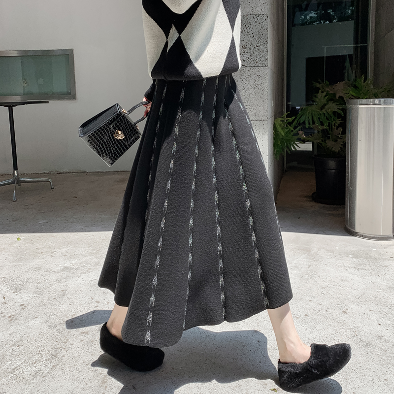 秋冬高腰針織半身裙(3色)