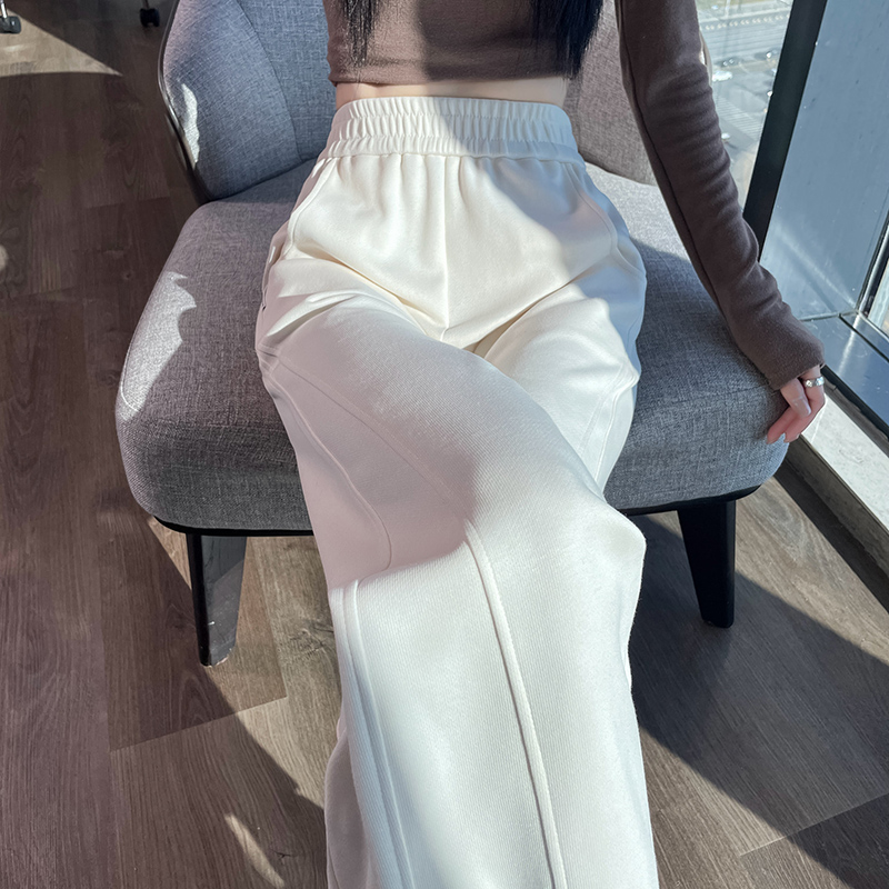 窄版直筒顯瘦加絨香蕉直筒衛褲(4色)