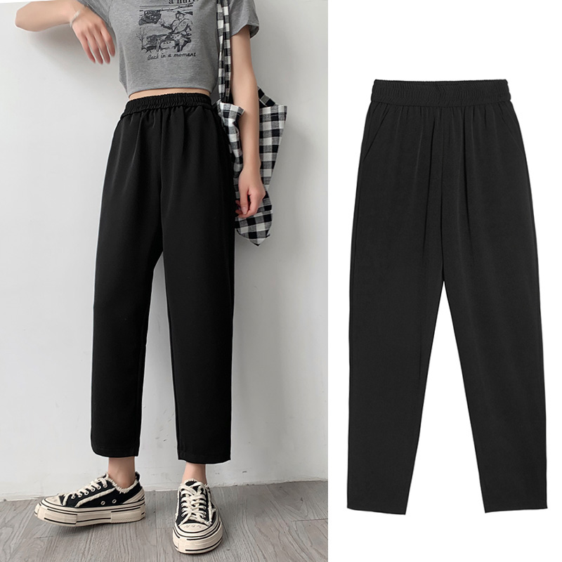 高腰顯瘦九分直筒哈倫褲