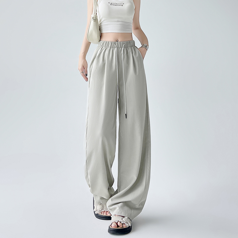 夏季薄款寬鬆BF慵懶風休閒闊腿褲(5色)