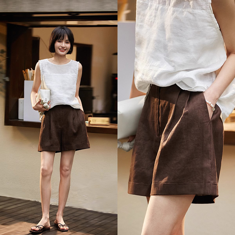 舒服百搭自然腰短褲