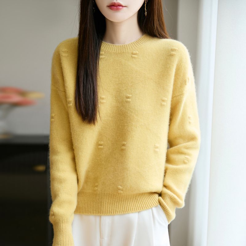 寬鬆圓領鼓包針織毛衣(6色)