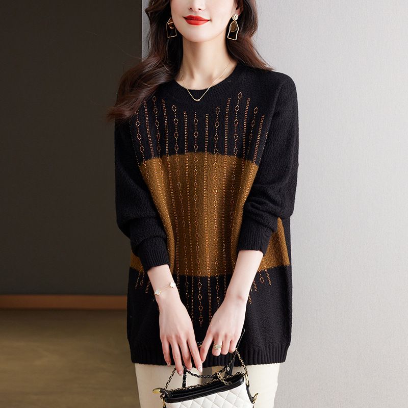 全新休閒圓領撞色針織毛衣(3色)