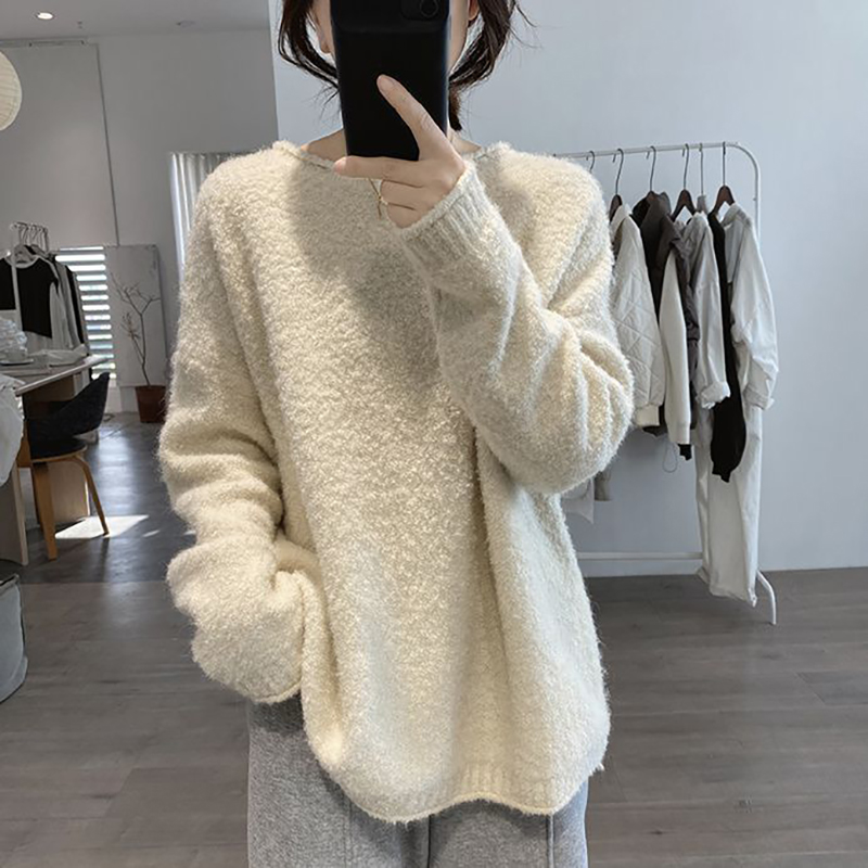 慵懶圓領長袖針織衫(4色)