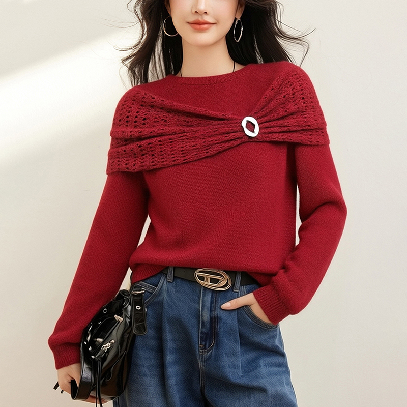 慵懶鏤空披肩針織衫(2色)