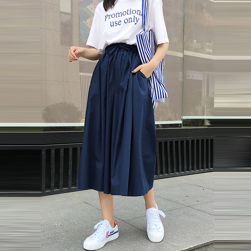 韩系高腰垂感闊腿七分褲(3色)