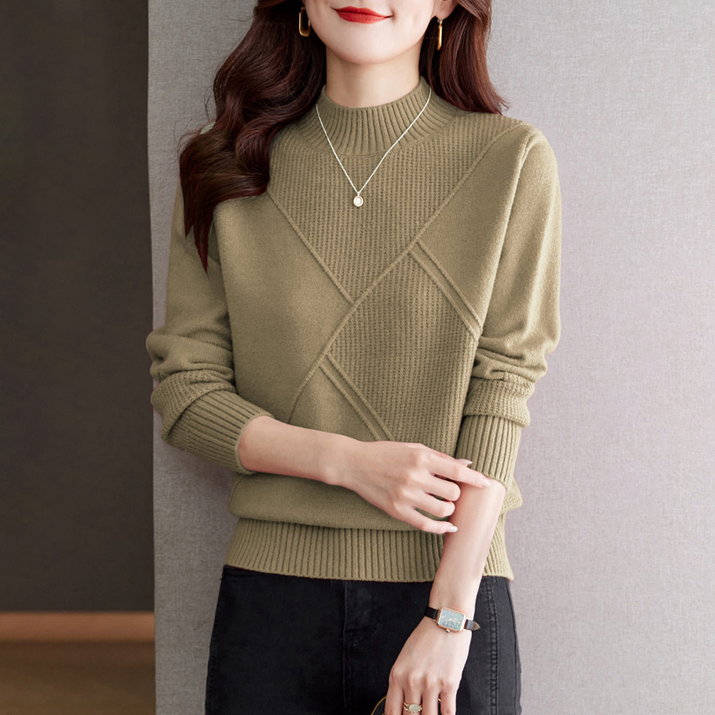 簡約時尚半高領內搭針織毛衣(4色)