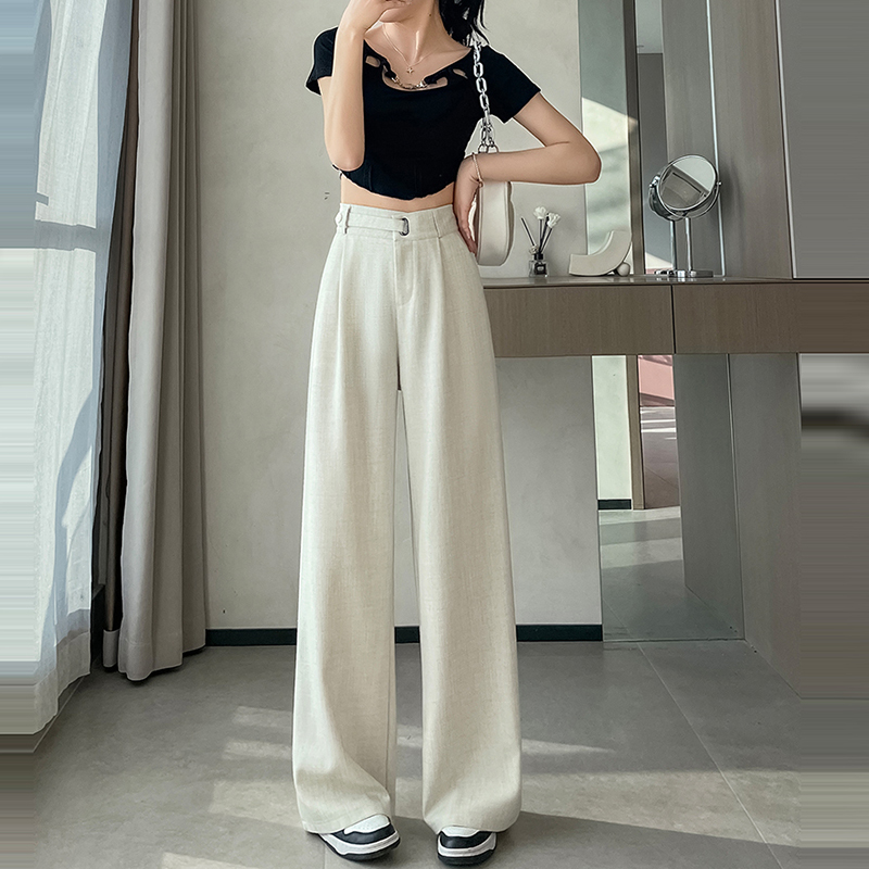 百搭高腰垂感闊腿西褲(4色)